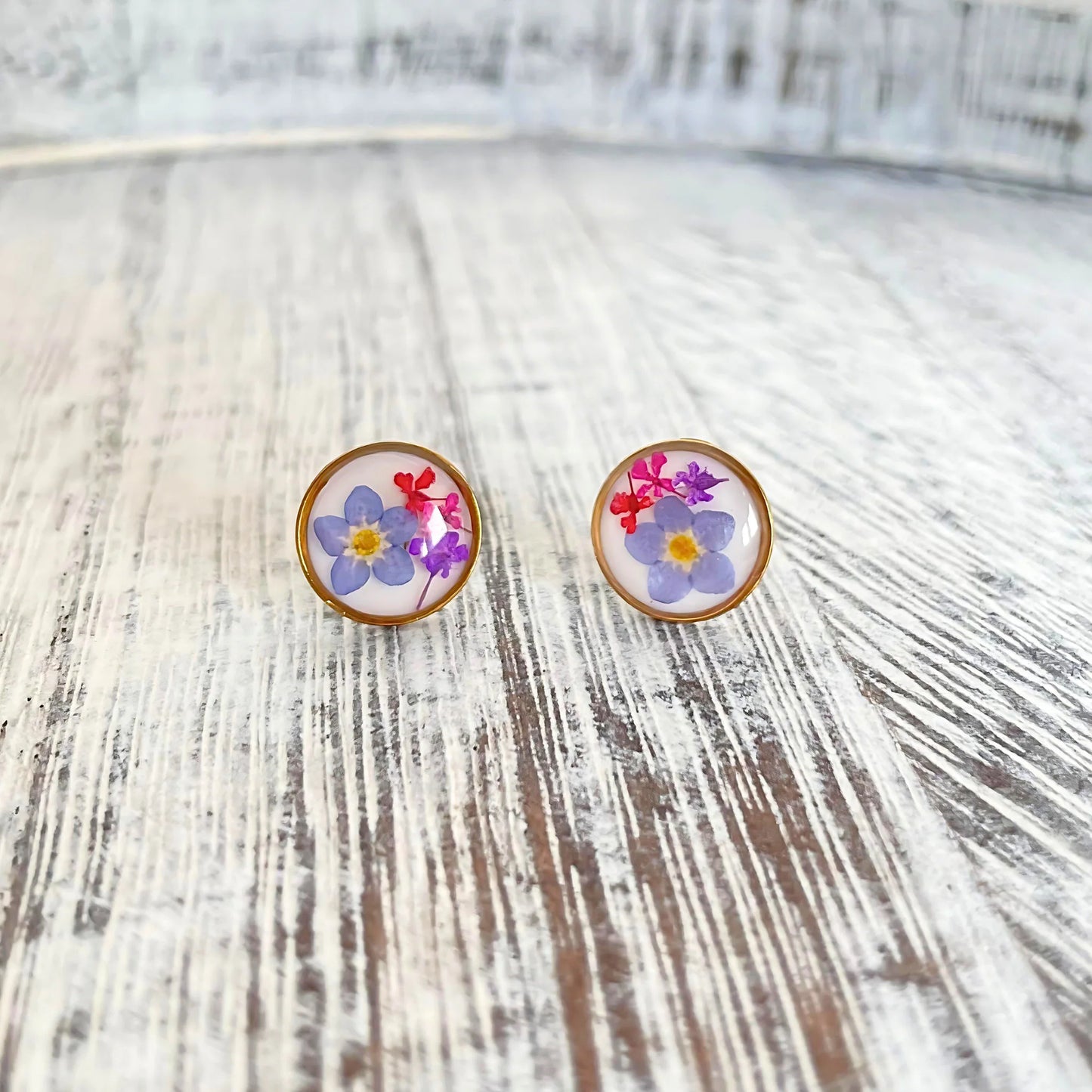 Forget Me Not Flower Blossom Earrings