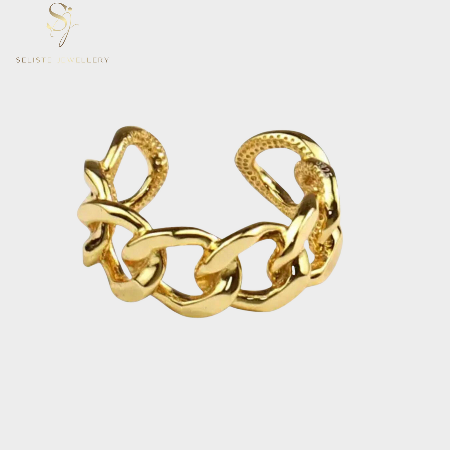 Cuban Chain Cuff Ring