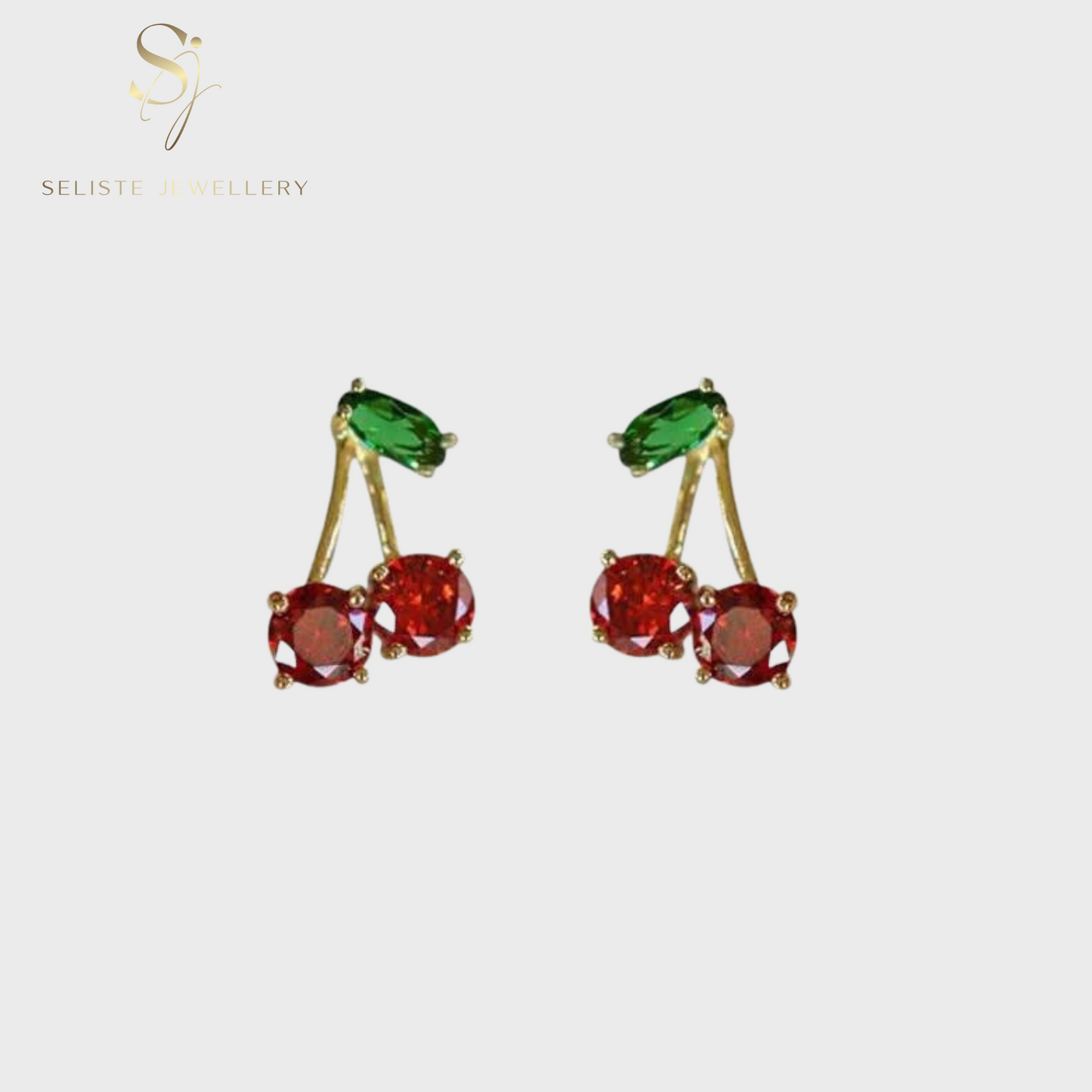 Mini Red Cherry Earrings