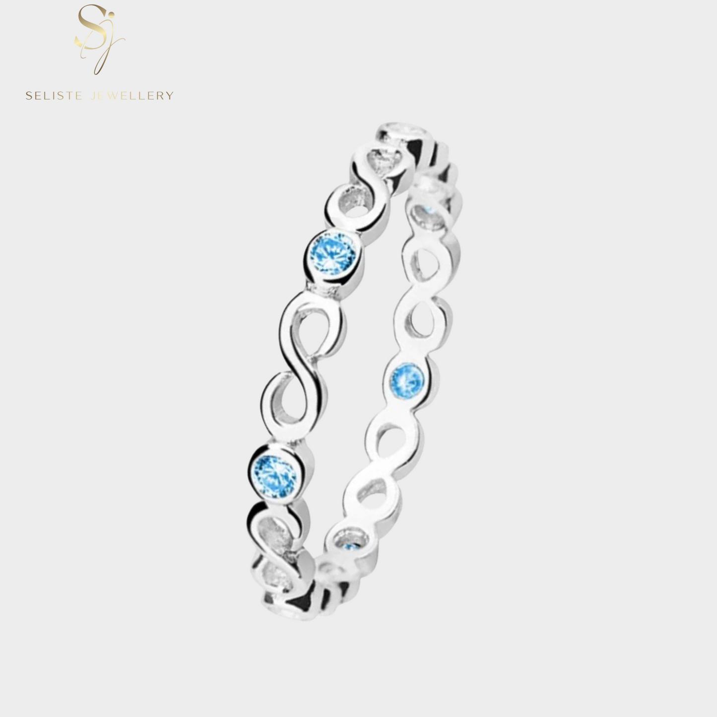 Blue Sapphire Infinity Band Ring