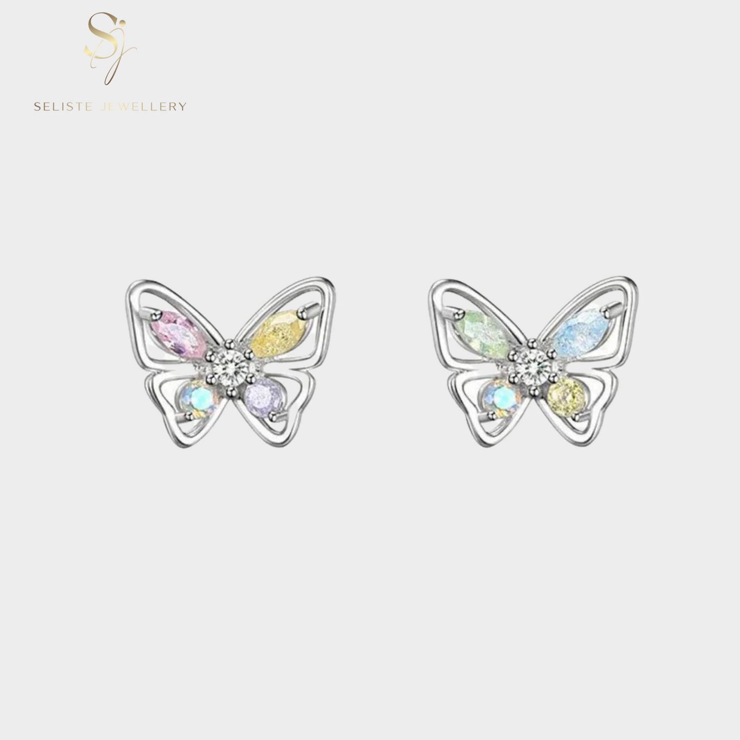 Tiny Colourful Butterfly Earrings