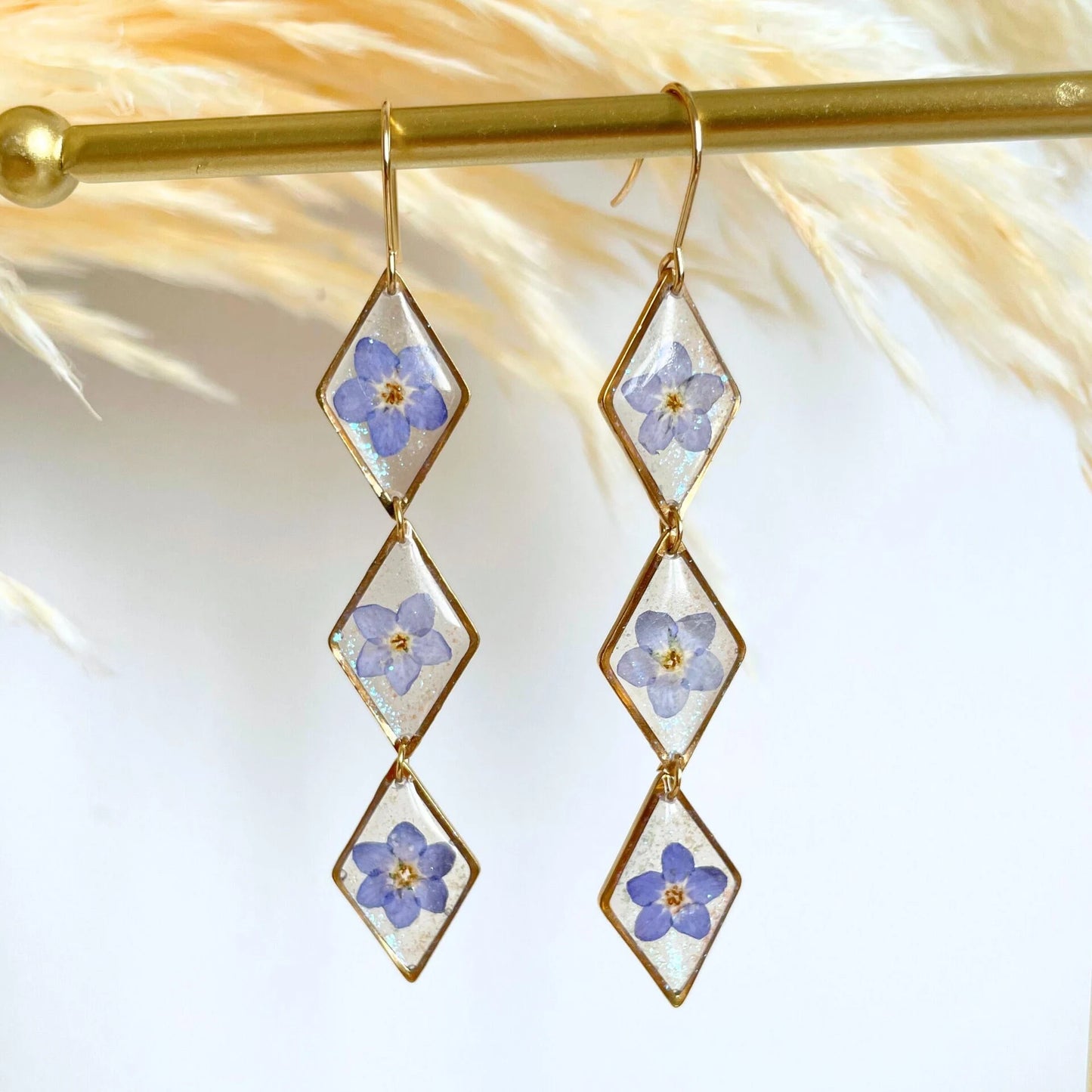 Forget Me Not Blossom Dangling Earrings