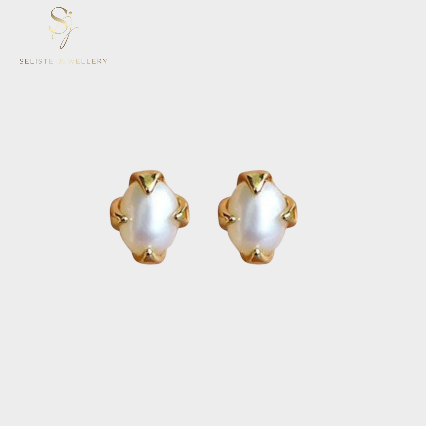 Tiny Pearl Oval Earrings