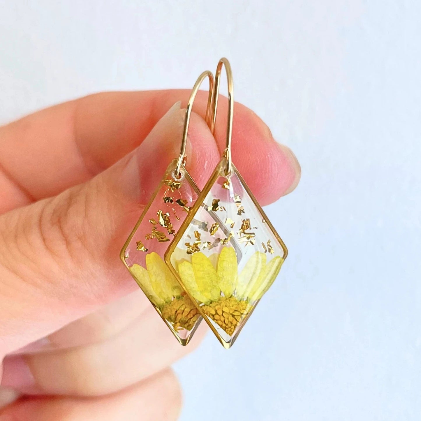 Yellow Daisy Drop Earrings