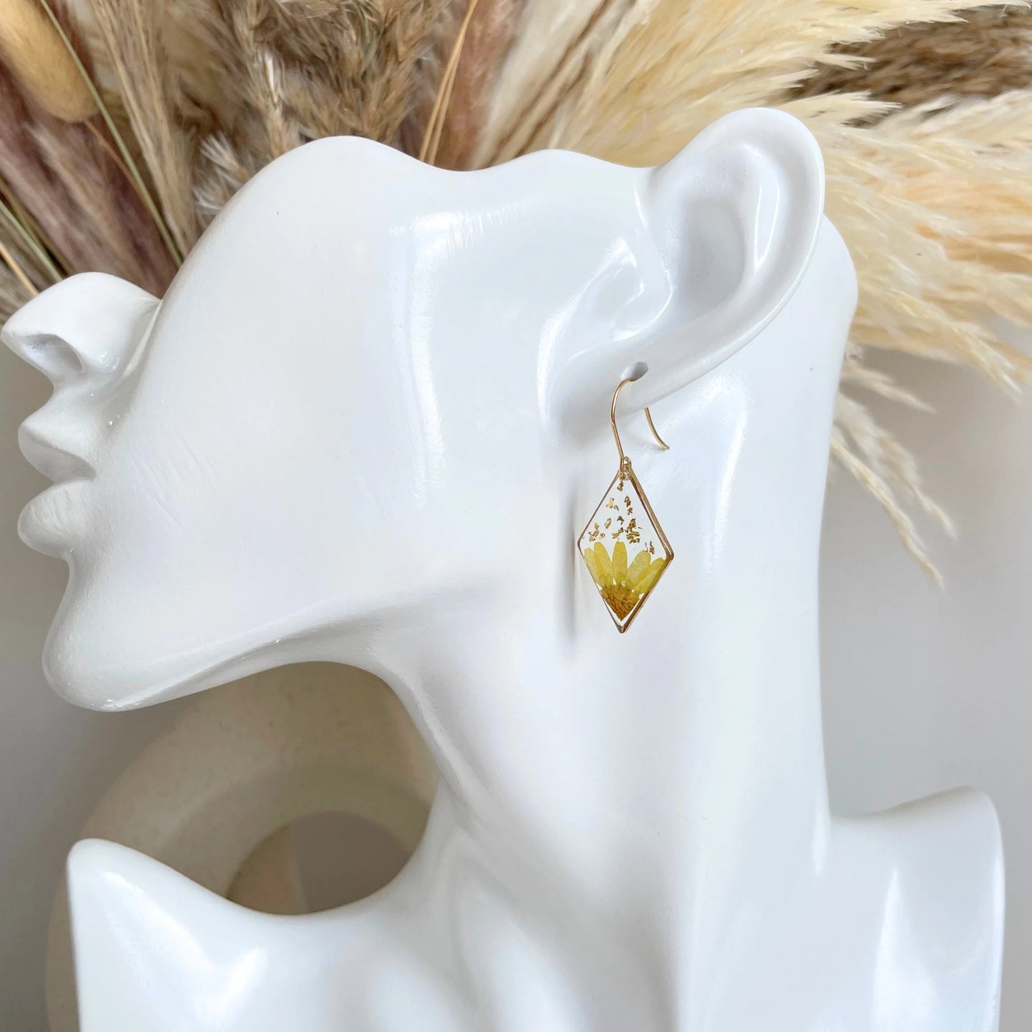 Yellow Daisy Drop Earrings