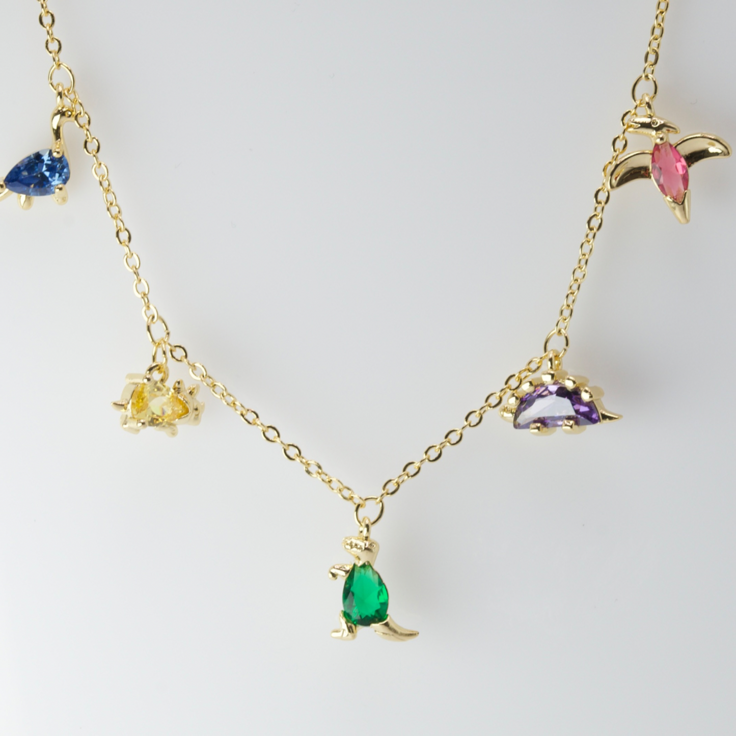 Tiny Dinosaur Charms Necklace