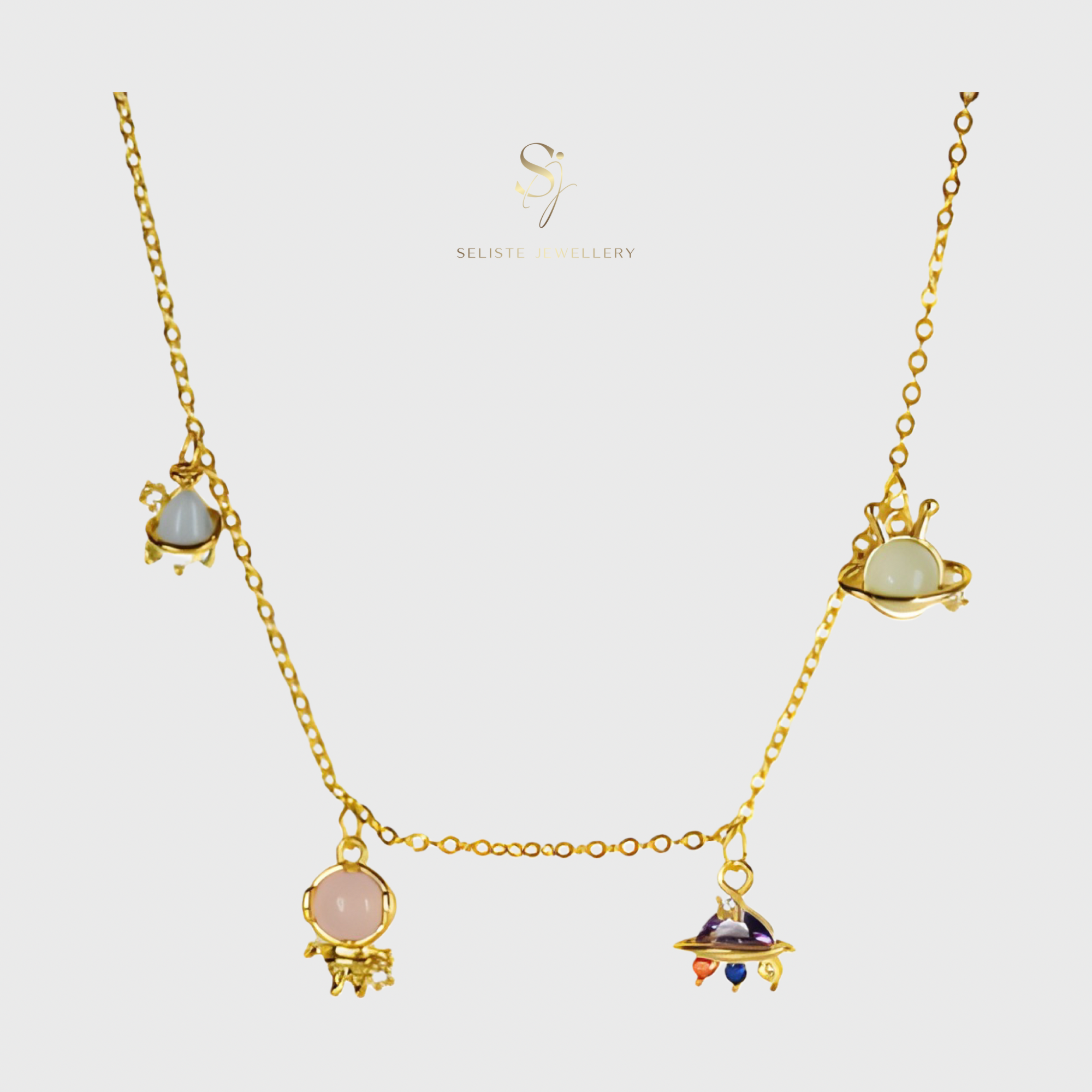 18k Gold Cute Vegetables Tiny Charms Necklace – Seliste Jewellery