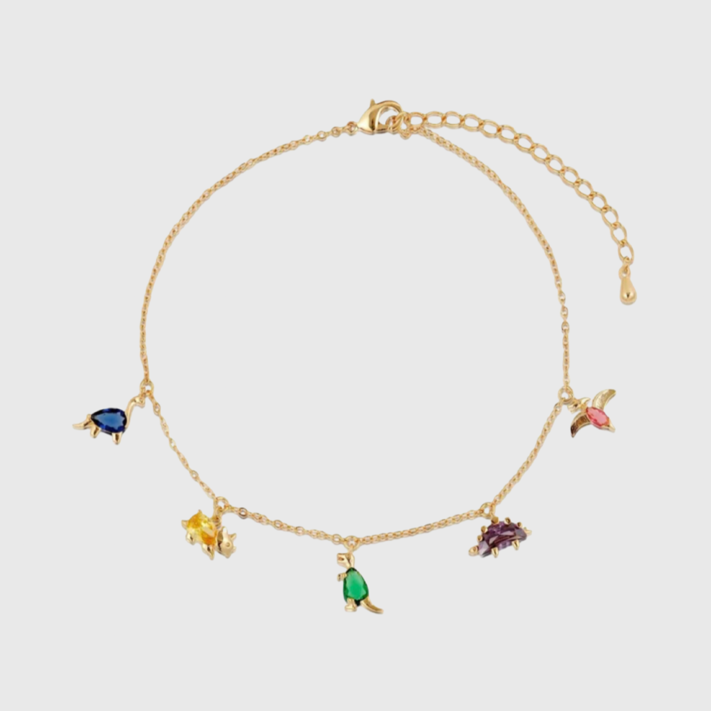 Tiny Dinosaur Charm Bracelet