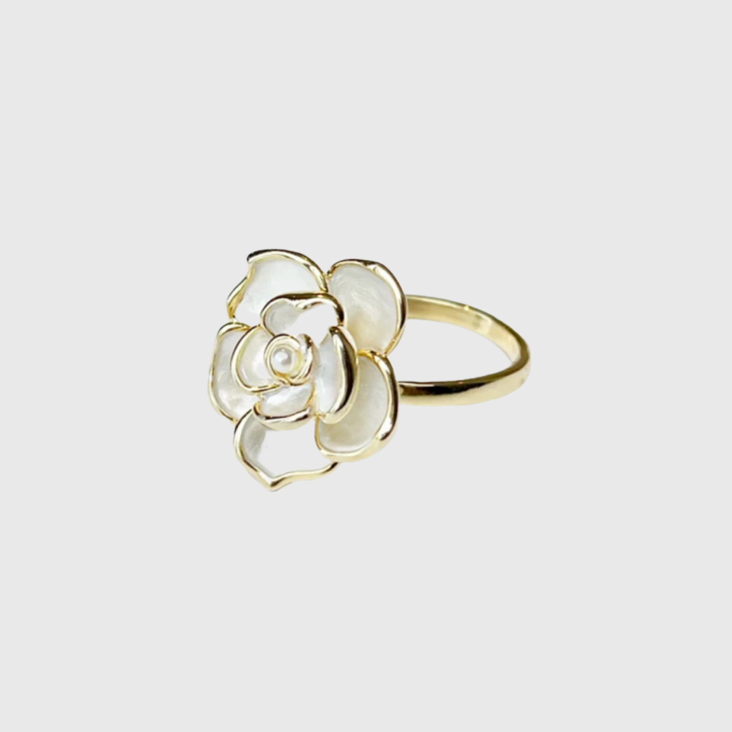 Large White Flower Ring