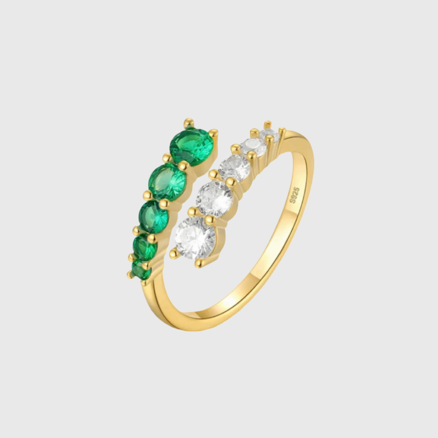 Green Emerald Adjustable Ring