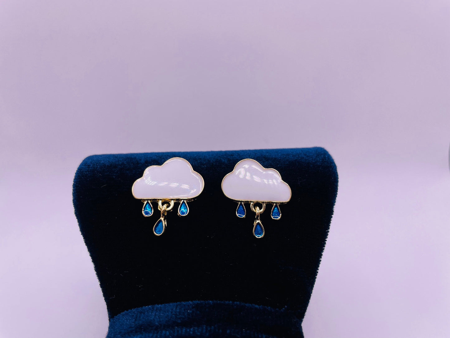 Cloud Earrings,Cloud Stud Earrings,Cloud Earrings With Raindrops,Gold Cloud Earrings,Dangle Cloud Earrings,Raindrop Earrings,Petite Earrings