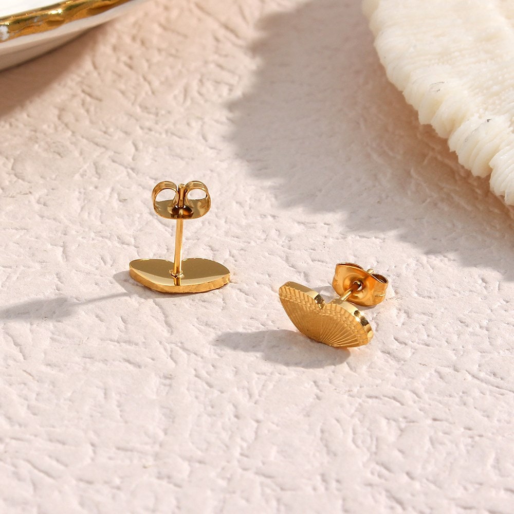 18K Gold Butterfly Stud Earrings-Gold Butterfly Earrings-Minimalist Earrings- Dainty Butterfly Studs-Butterfly Earrings-Gift For Her