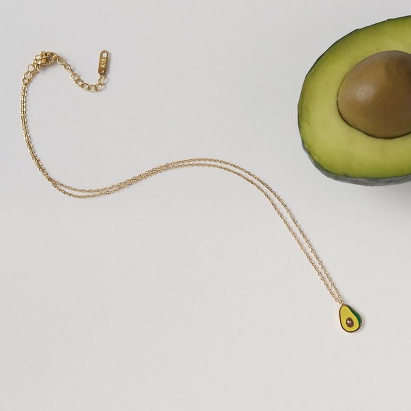 18k Gold Avocado Pendent Necklace-Avocado Necklace-Birthstone Necklace-Dainty Gold Necklace-Charm Necklace-Personalised Necklace-Mum Gift
