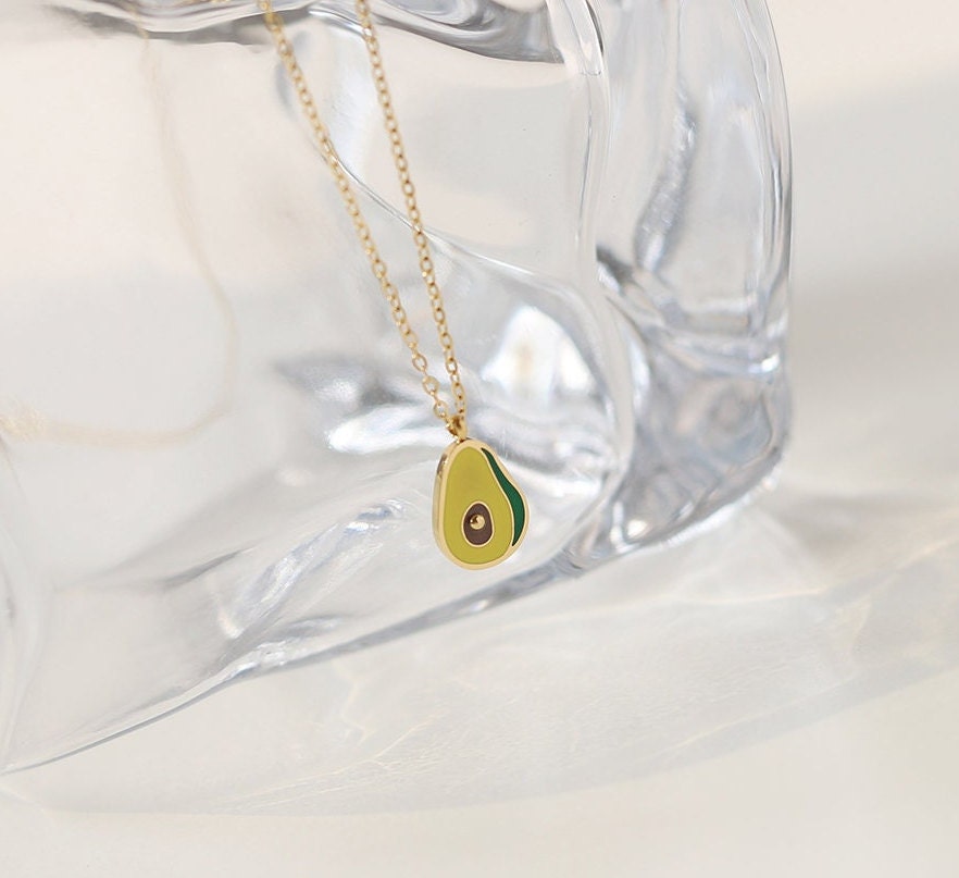 18k Gold Avocado Pendent Necklace-Avocado Necklace-Birthstone Necklace-Dainty Gold Necklace-Charm Necklace-Personalised Necklace-Mum Gift