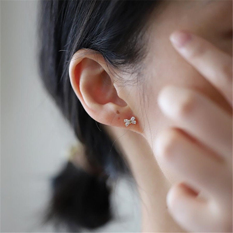 Diamond Bow Earrings