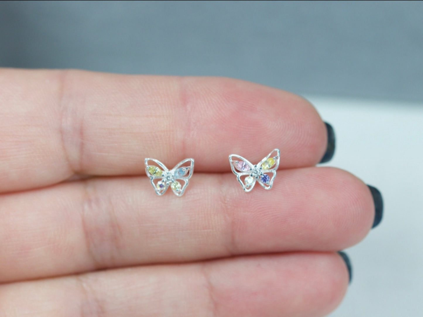 Tiny Colourful Butterfly Earrings