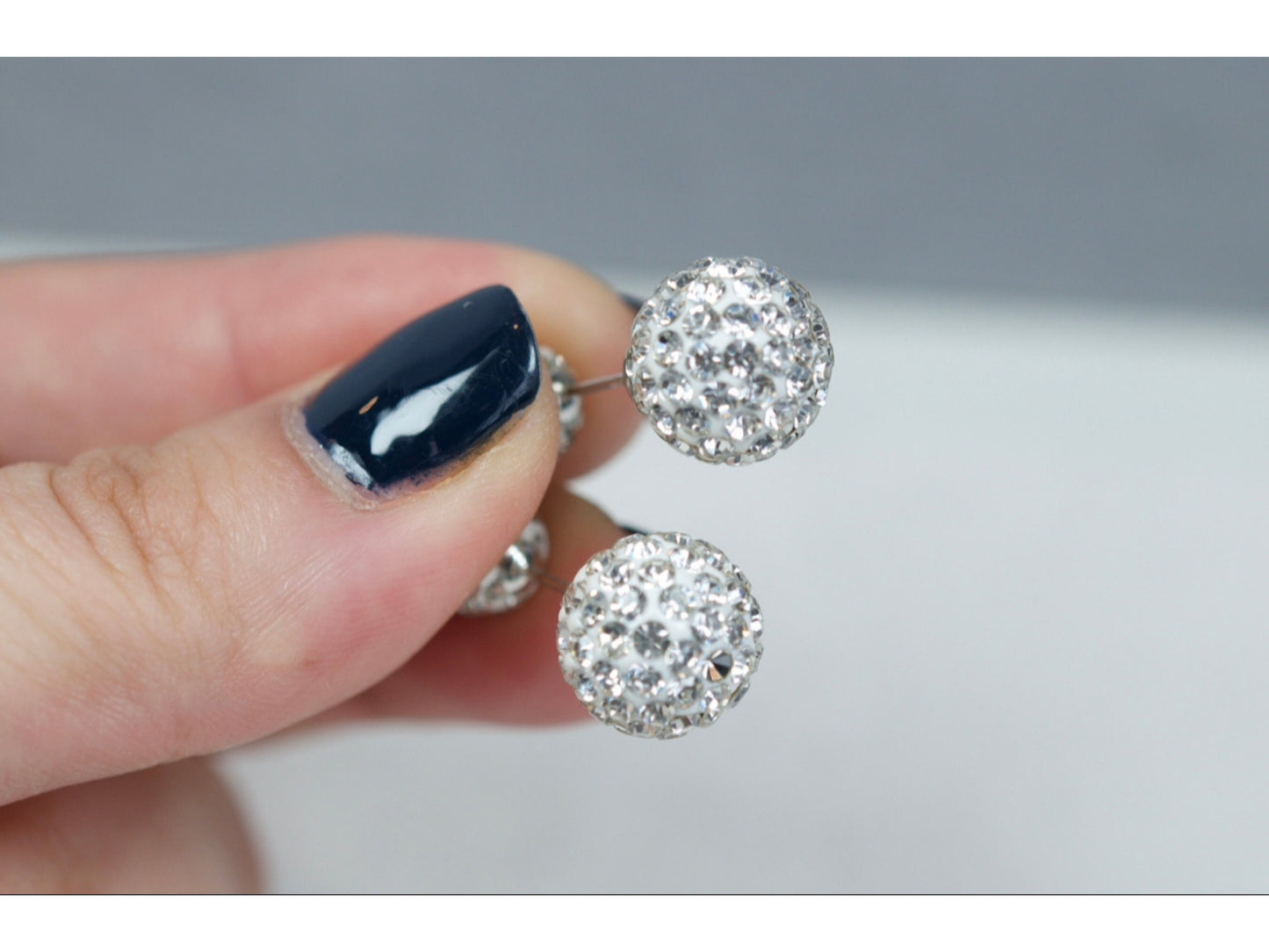 Double Ball Crystal Jacket Earrings