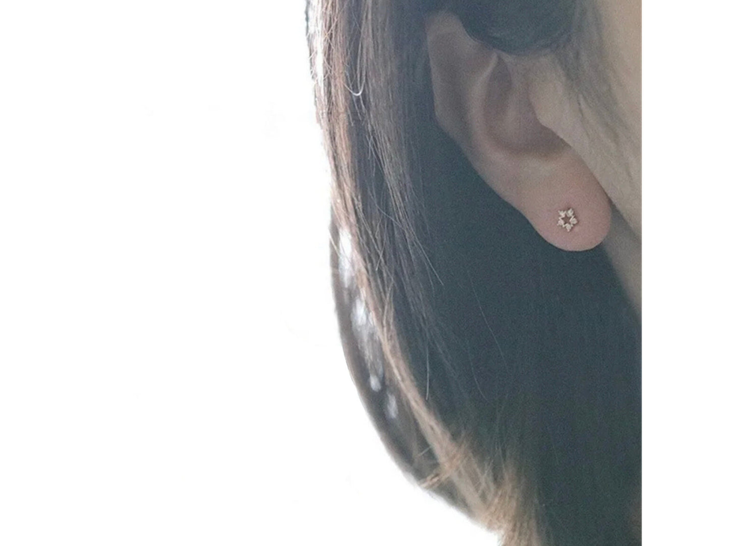 Tiny Diamond Snowflake Earrings