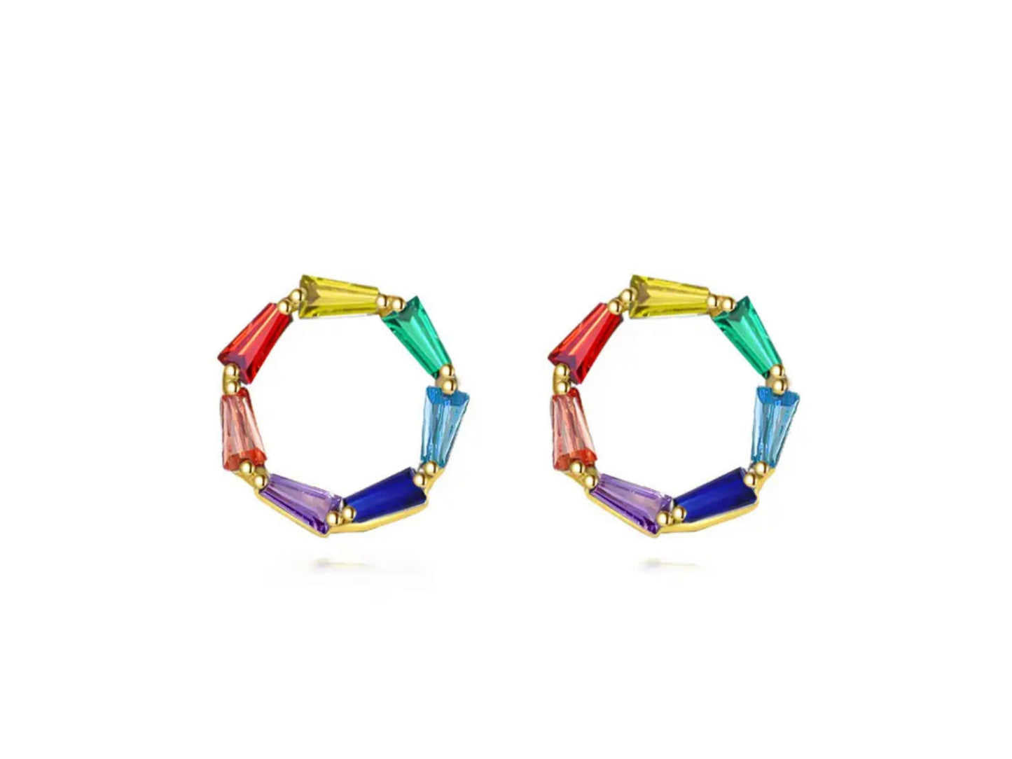 Rainbow Circle Earrings