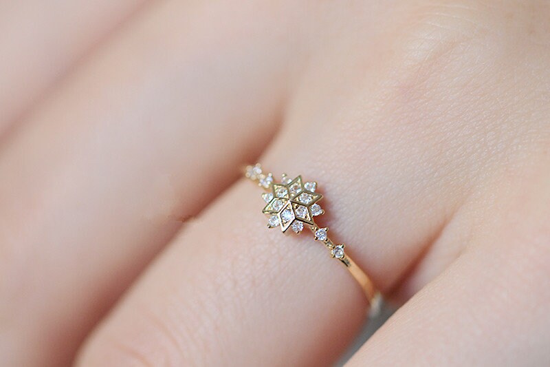 Snowflake Diamond Ring