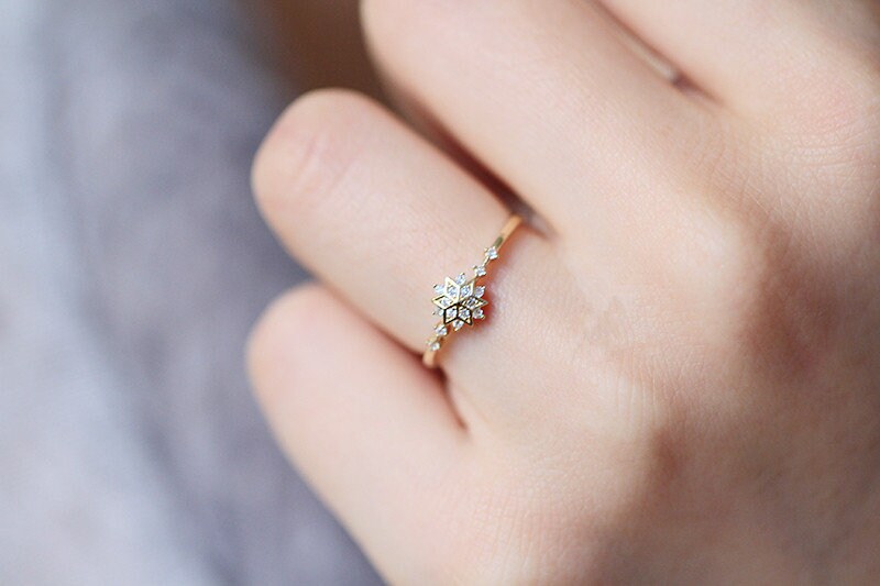 Snowflake Diamond Ring