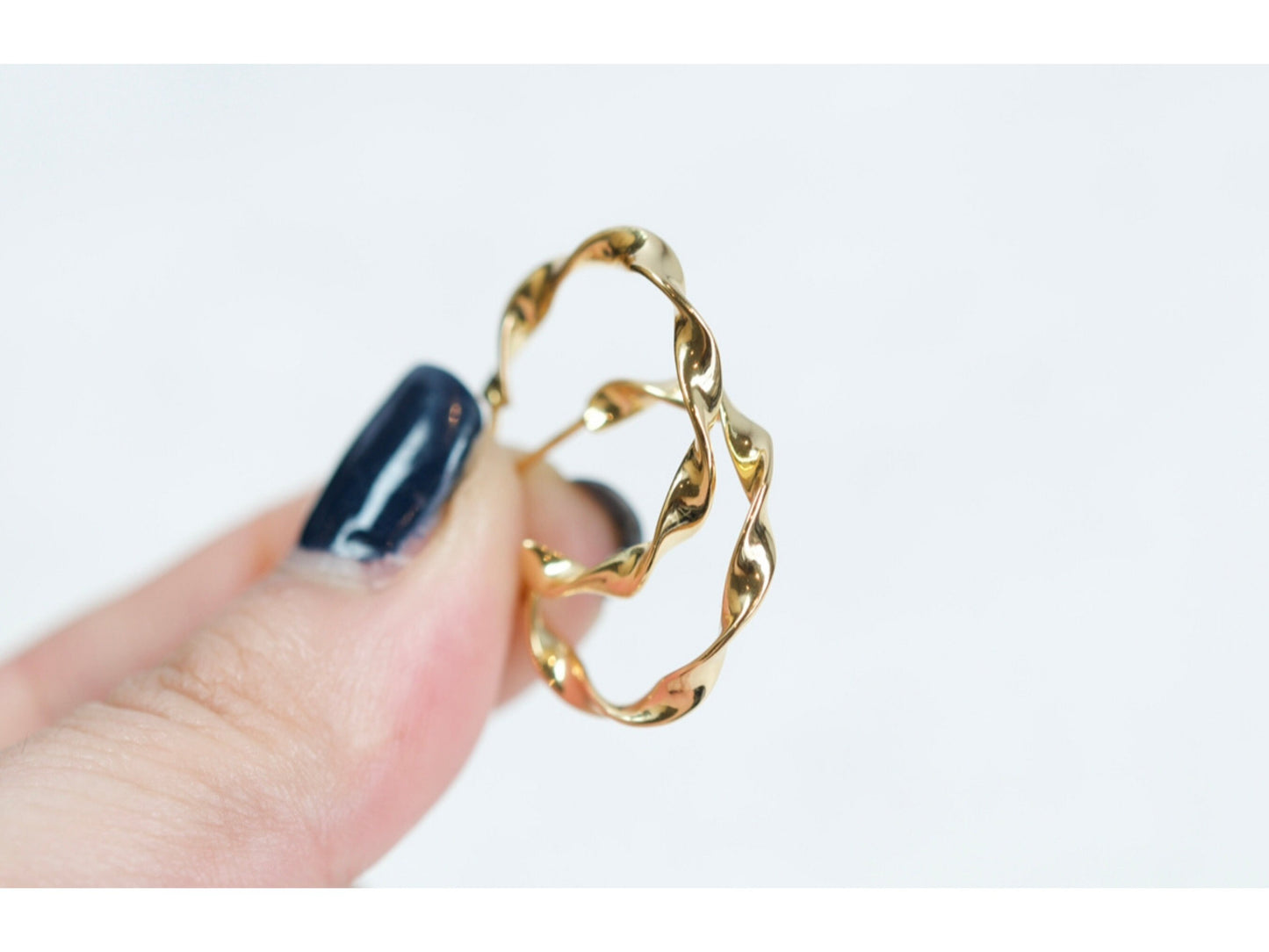 Twisted Gold Hoop Earrings
