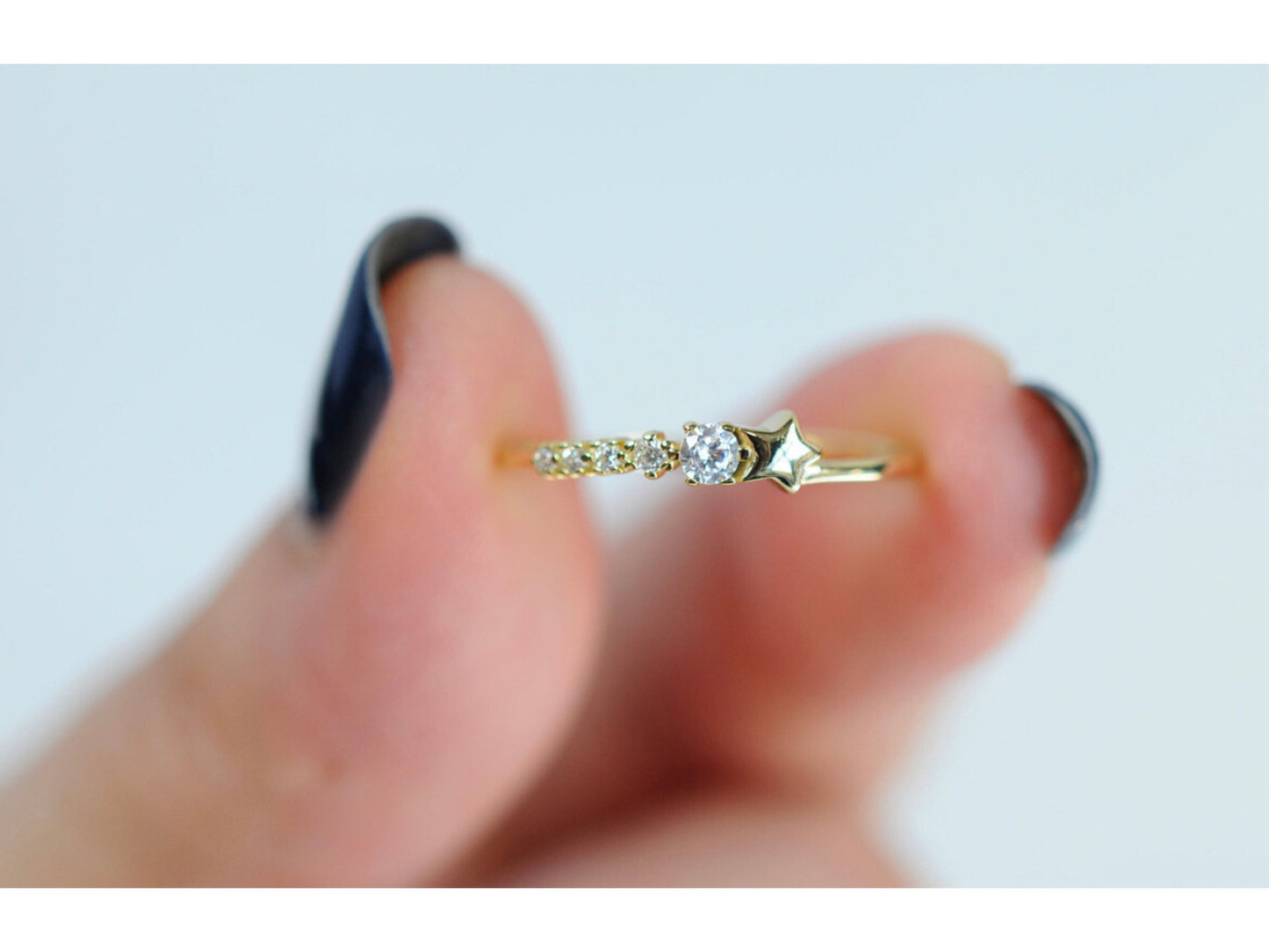 Tiny Star Diamond Ring