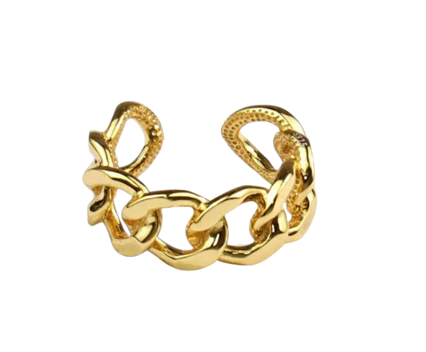 Cuban Chain Cuff Ring