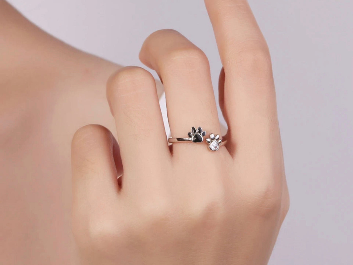 Yin Yang Paw Open Ring