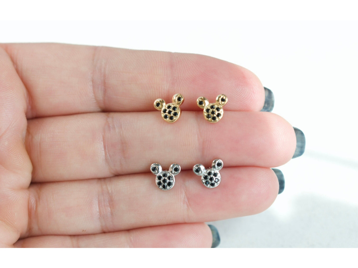 Tiny Mouse Stud Earrings