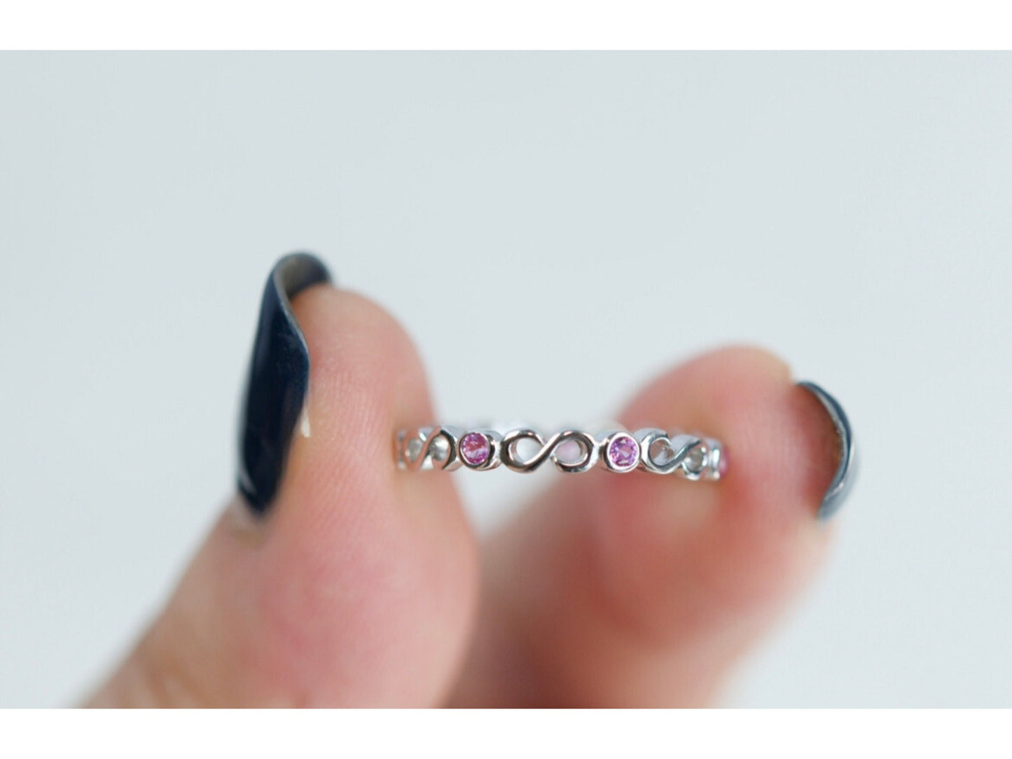 Blue Sapphire Infinity Band Ring