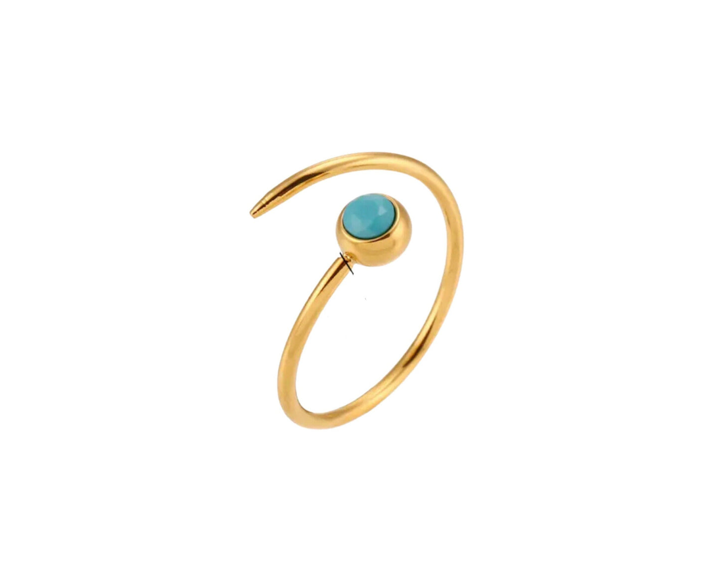 Turquoise Gold Open Ring
