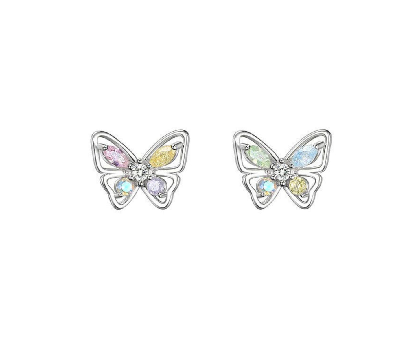 Tiny Colourful Butterfly Earrings