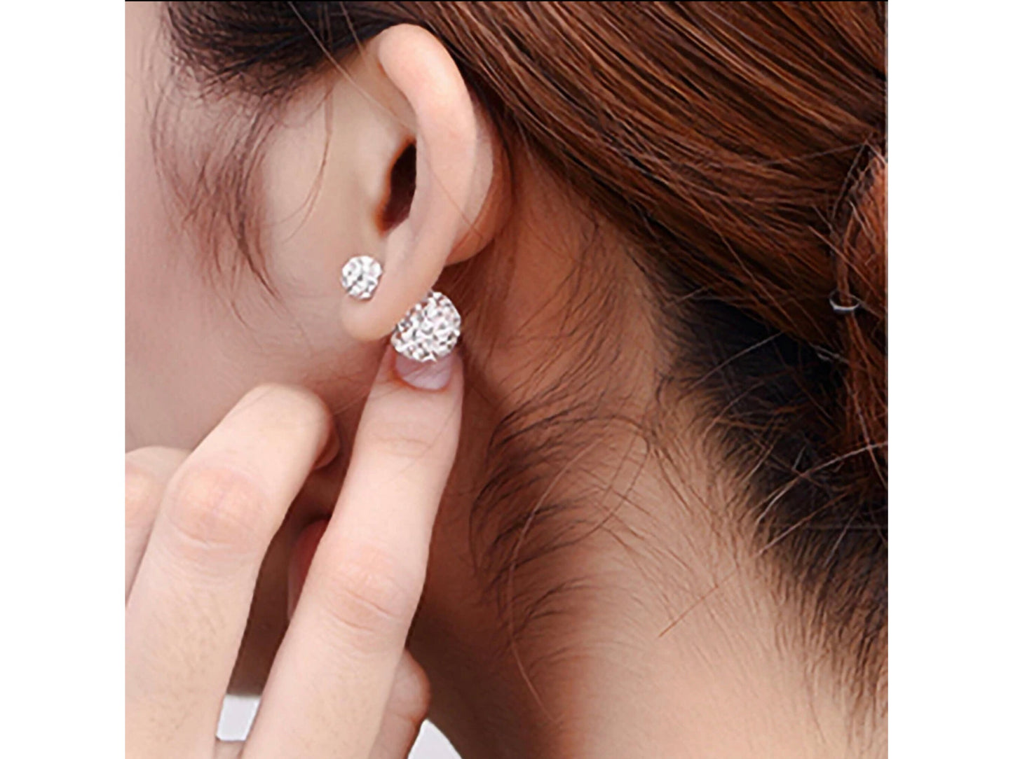 Double Ball Crystal Jacket Earrings