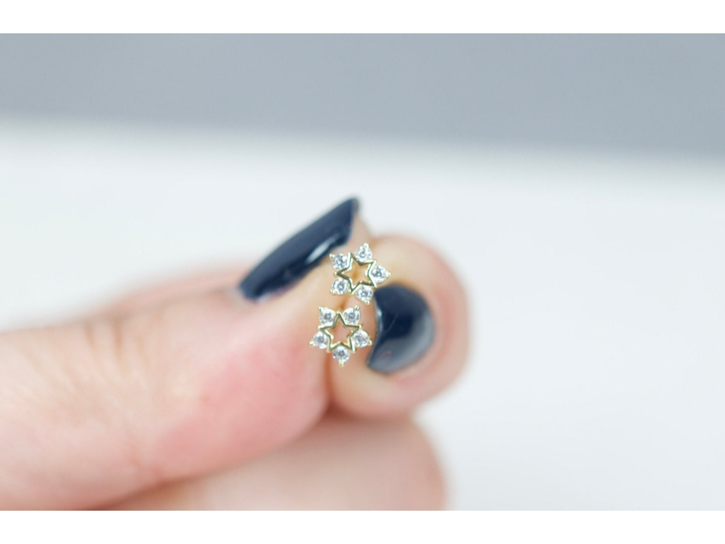 Tiny Diamond Snowflake Earrings