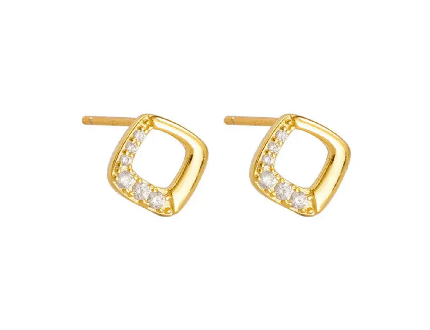 Tiny Square Stud Earrings