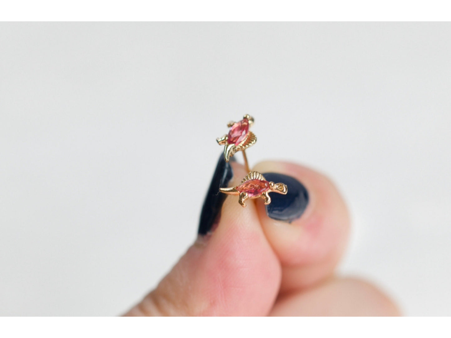 Tiny Red Spinosaurus Earrings