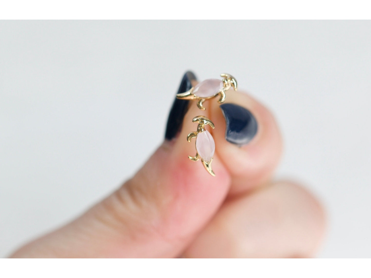 Tiny Pink Parasaurolophus Earrings