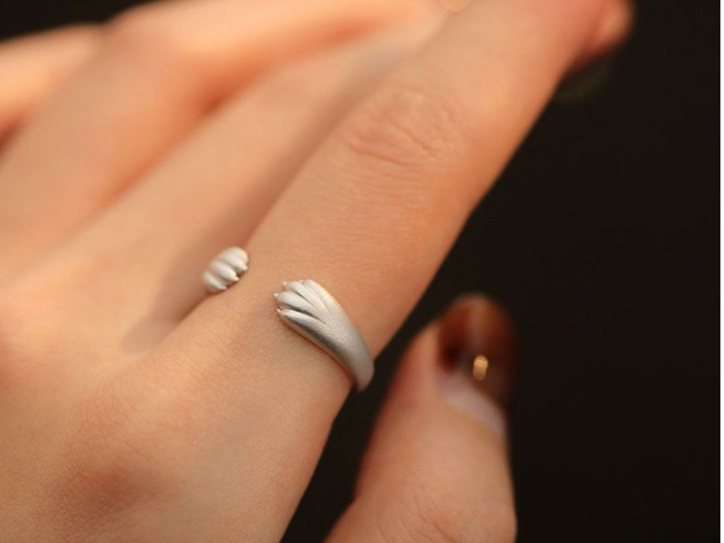 Cute Paw Open Ring