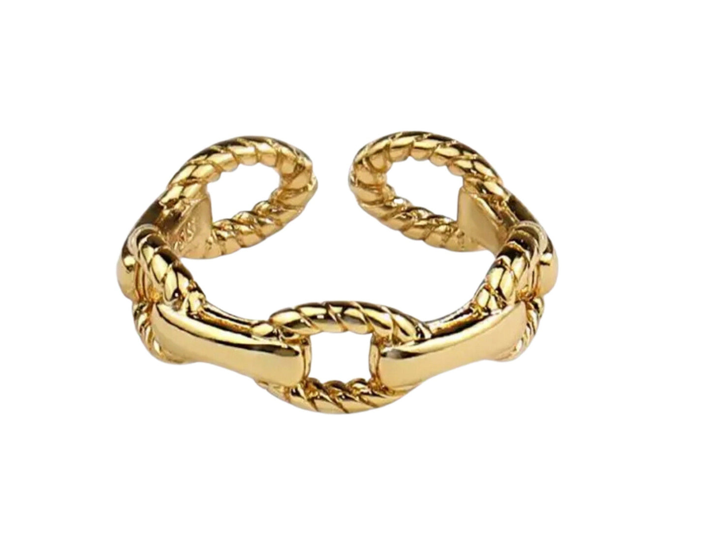 Link Chain Cuff Gold Ring
