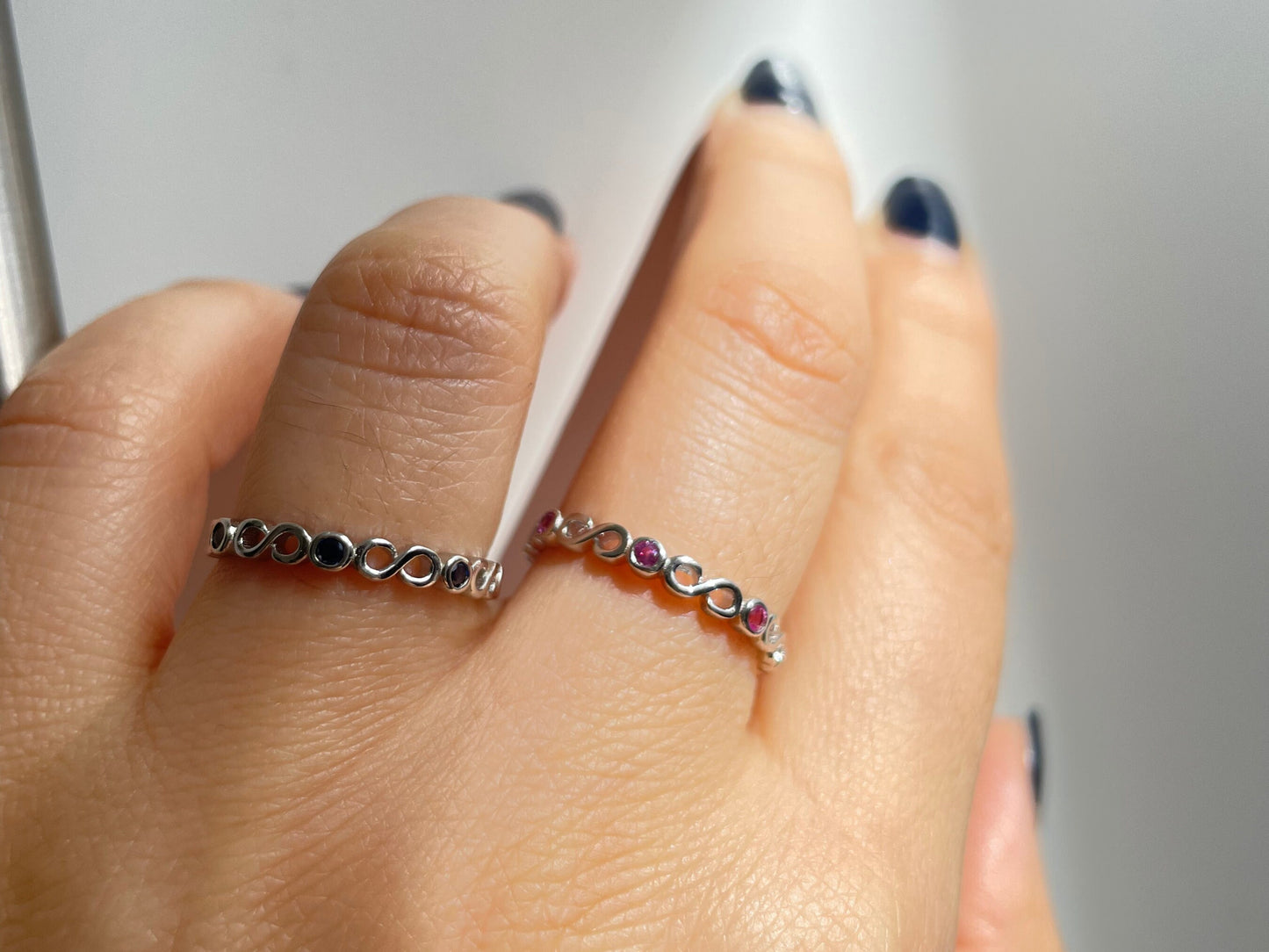 Blue Sapphire Infinity Band Ring