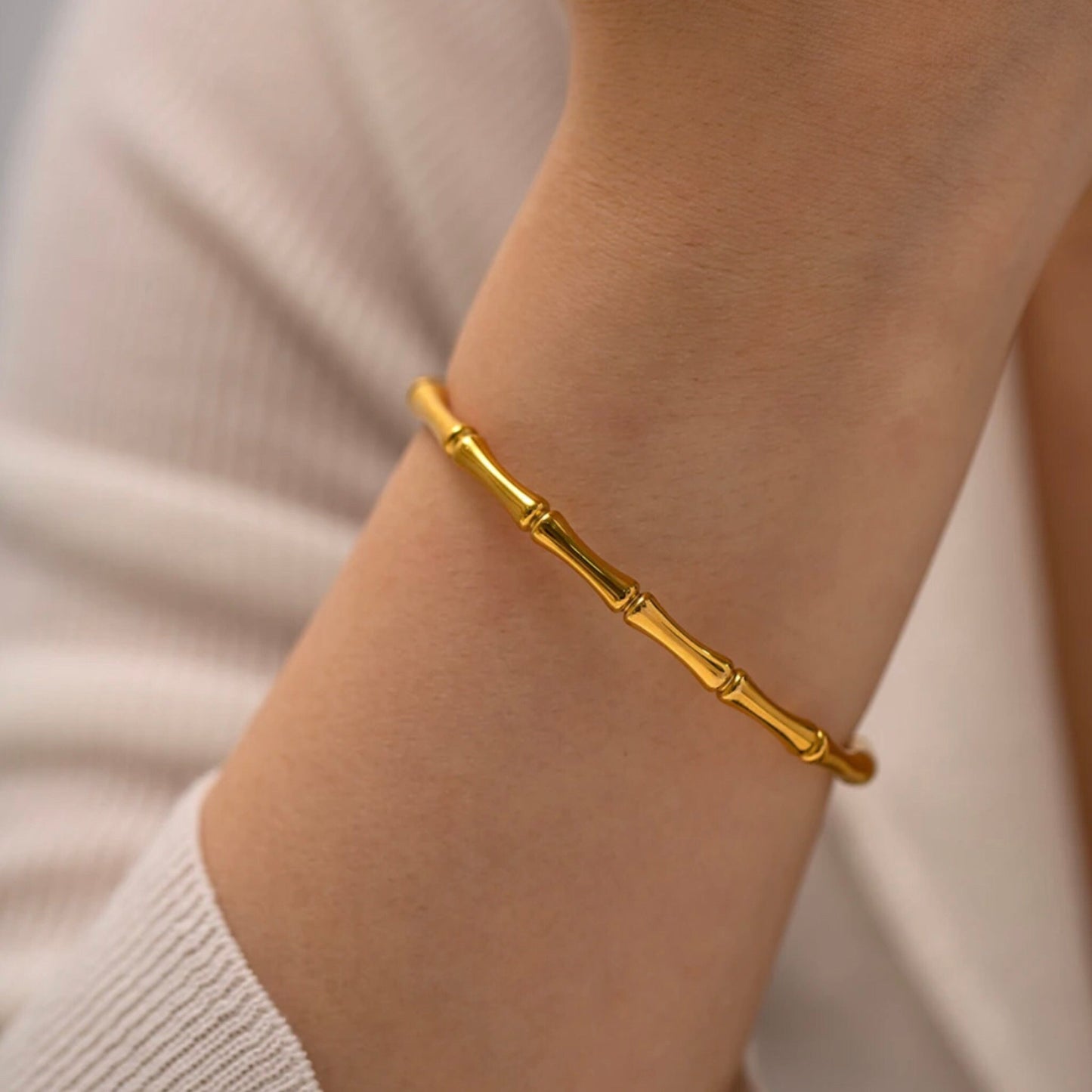 Bamboo Bangle Cuff Bracelet