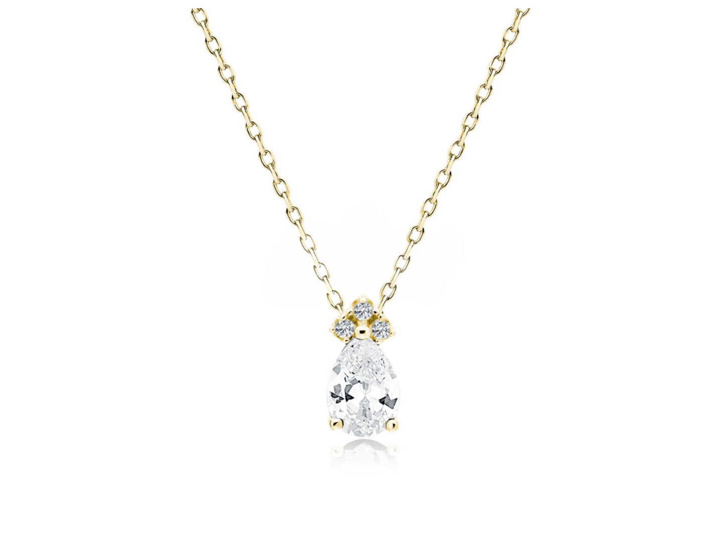 Tiny Diamond Teardrop Charm Necklace