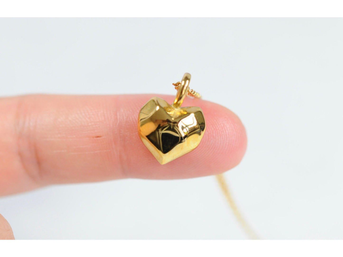 Hammered Heart Pendent Necklace