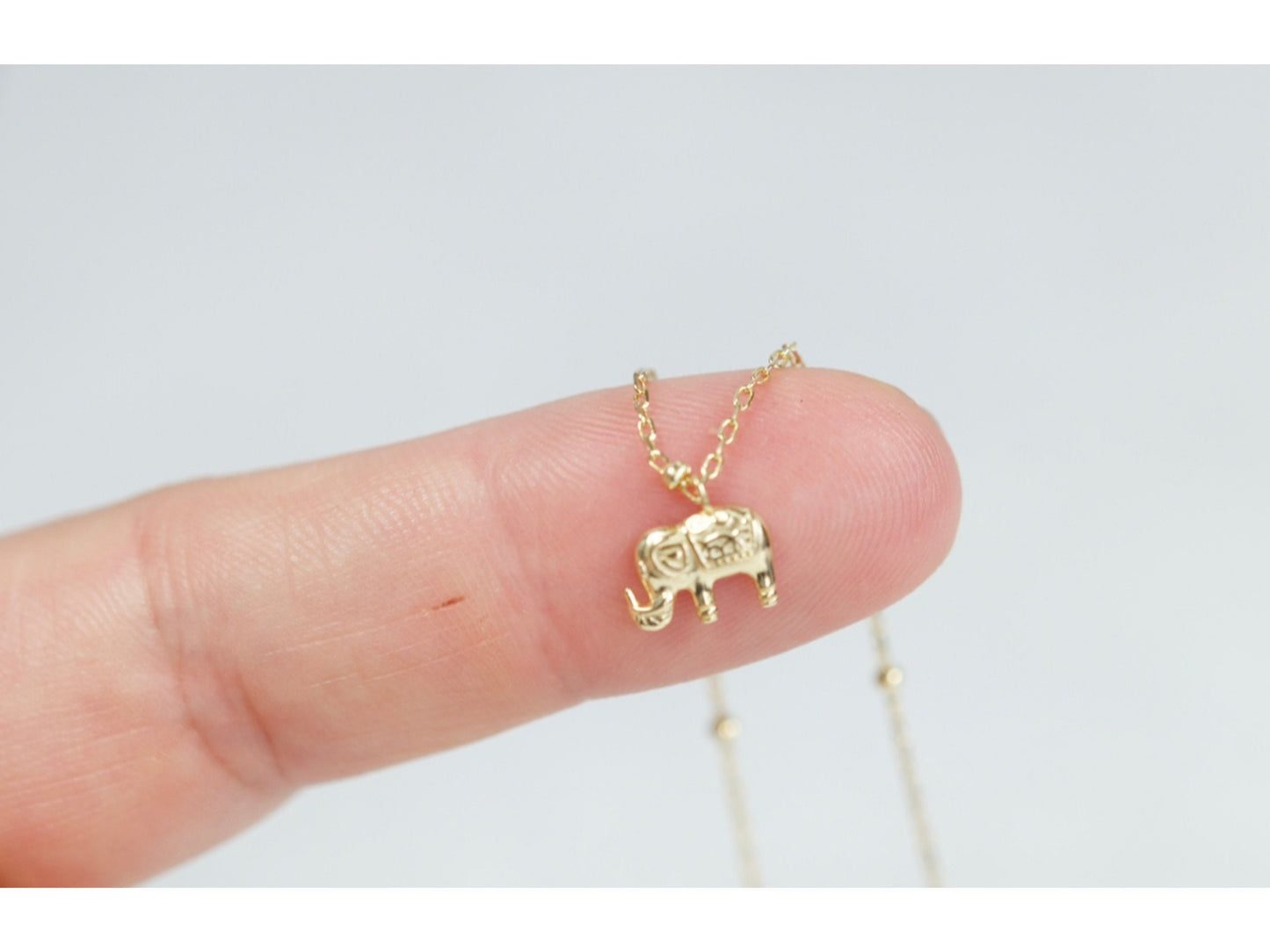 Tiny Elephant Charm Necklace