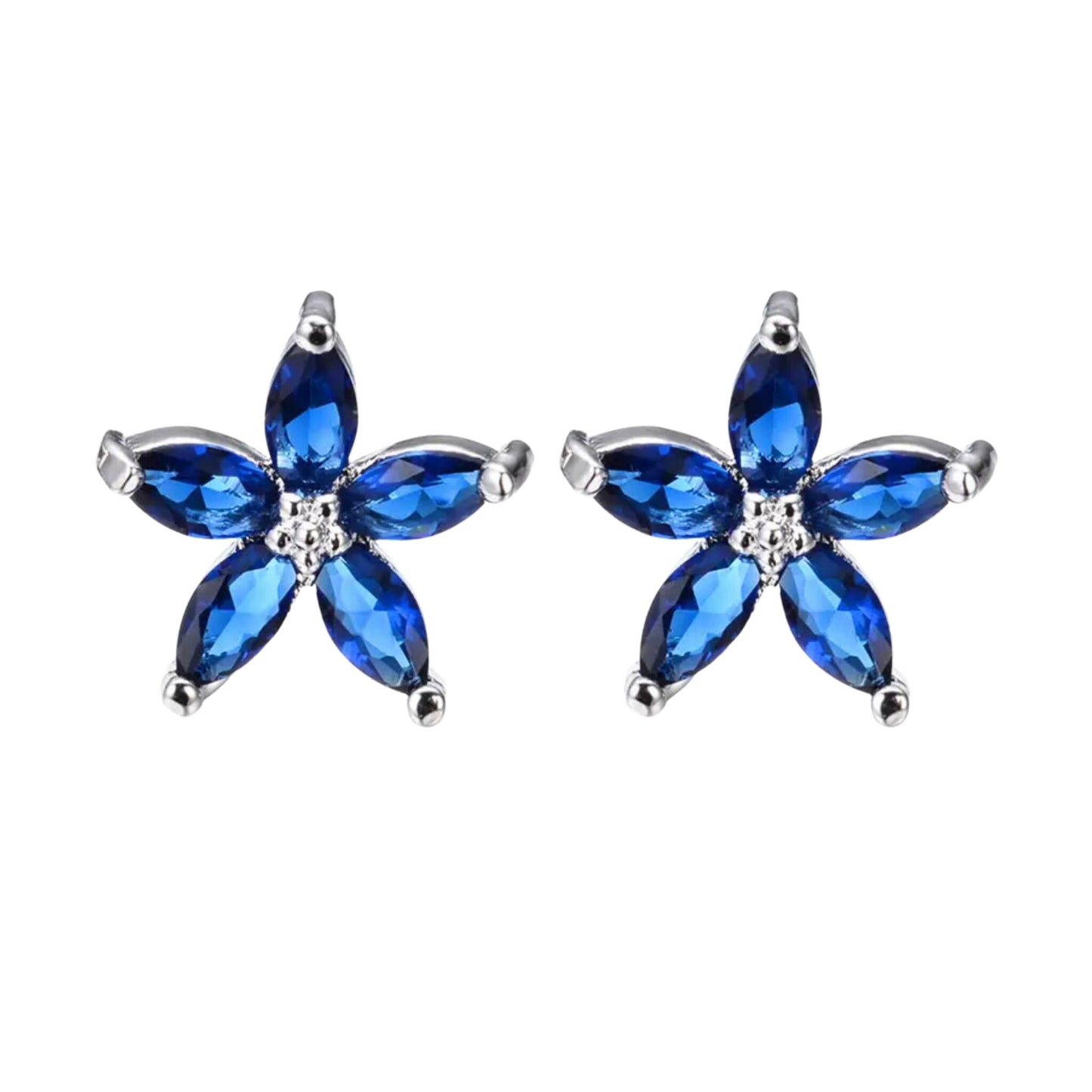 Blue Flower Stud Earrings