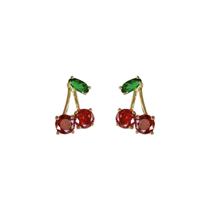 Mini Red Cherry Earrings
