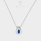 Horseshoe Blue Sapphire Charm Necklace