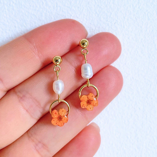 Orange Blossom Pearl Earrings