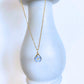 Forget Me Not Flower Teardrop Charm Necklace